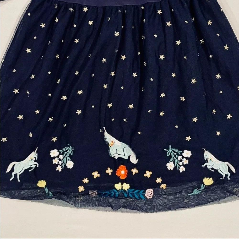 Hanna Andersson Unicorns Dress Girls 4 100 cm Make It Magic Soft Tulle Navy Blue